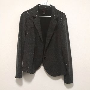 Torrid size 2 black sequin two button blazer in like new condition. Has stretch.